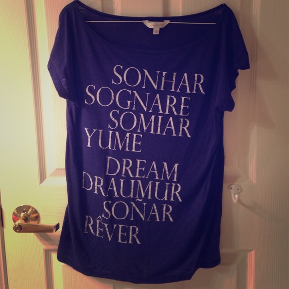 DARK BLUE GRAPHIC WIDE NECK T-SHIRT