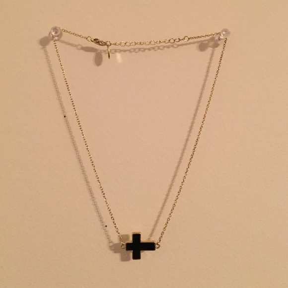 Black cross necklace