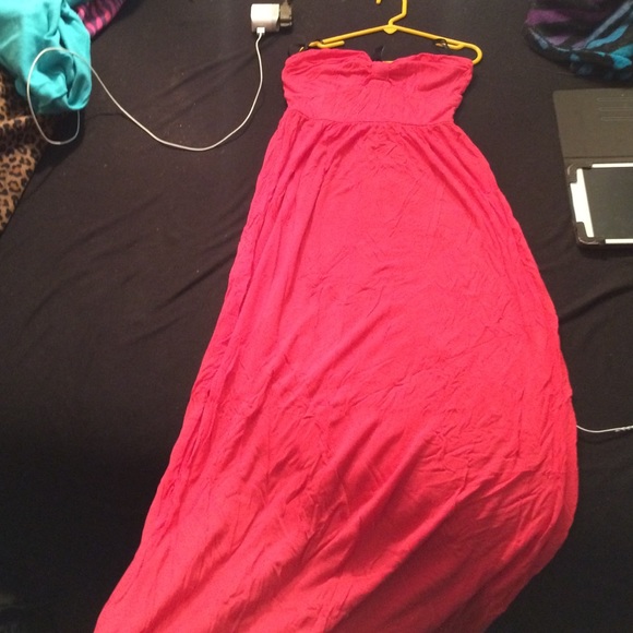 Long coral summer dress