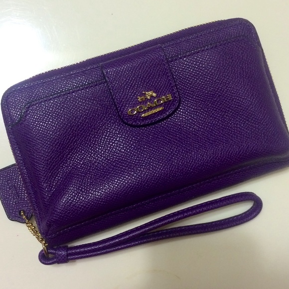 Coach purple leather wallet