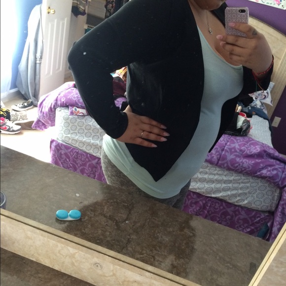 Black cropped Blazer