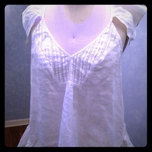 Rebecca Taylor 100% linen flutter sleeve top