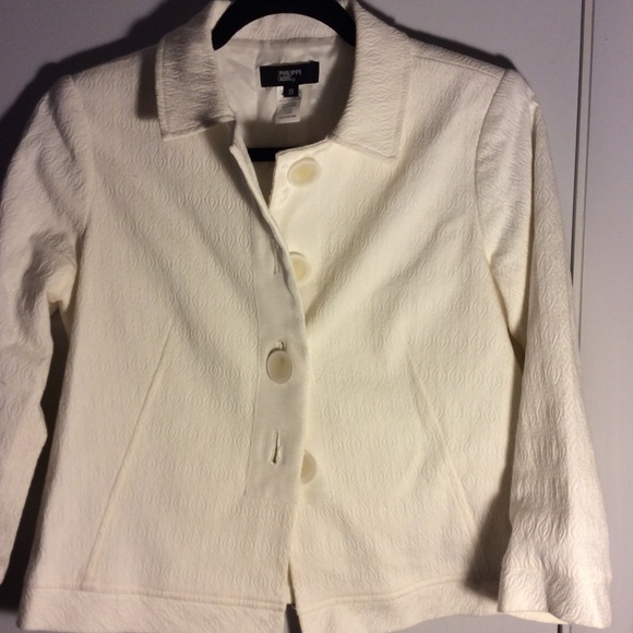 White Textured Philippe Adec Jacket