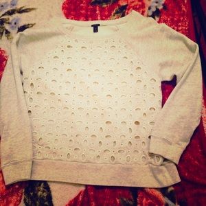J. Crew Eyelet-Front Sweatshirt