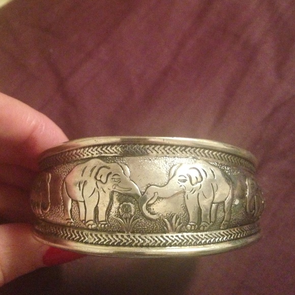 Tibetan Silver Elephant Cuff