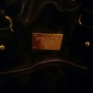black leather handbag