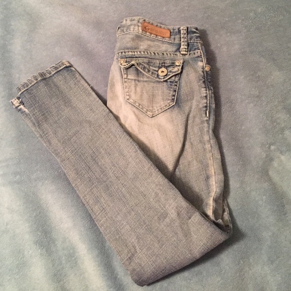 Light wash denim.