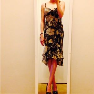 BCBG black and white floral dress