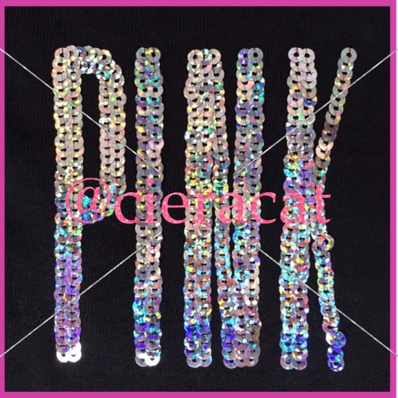 NWT PINK VS Black Bling ZipUp Hoodie - Picture 3 of 4