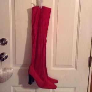 Brand New Red Thigh High Red Boots