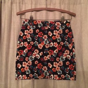 Floral Print Mini Skirt