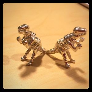 3-D dinosaur earrings