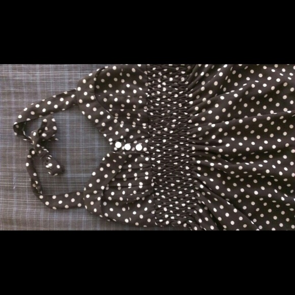 Retro polka dot halter cocktail dress
