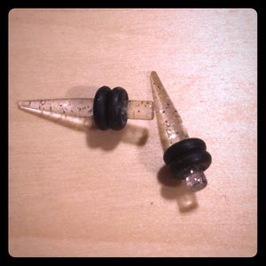 Glittery transparent tapers