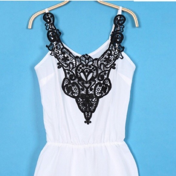 Stunning Black & White Lace Dress