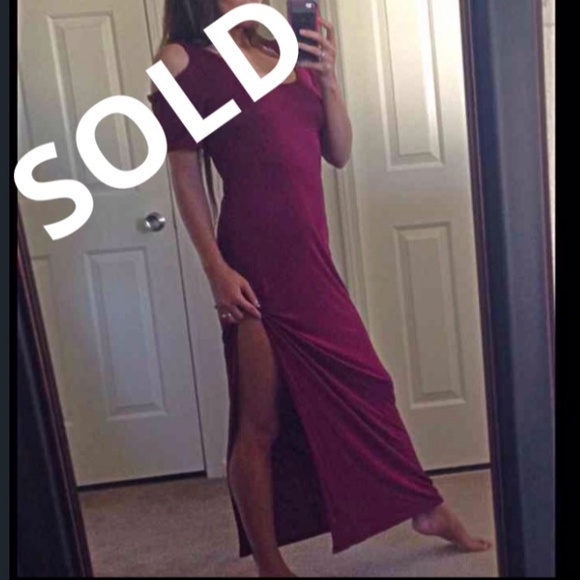 SOLD: Boho Off The Shoulder Cutout Slit Dress