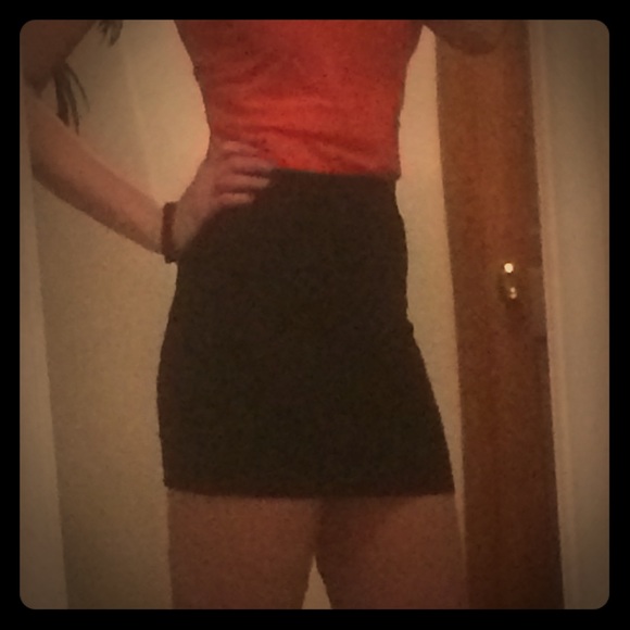 Black high waisted miniskirt