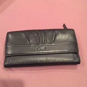 Authentic black leather coach wallet
