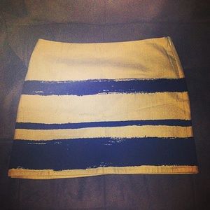 J. Crew Navy/White striped Skirt