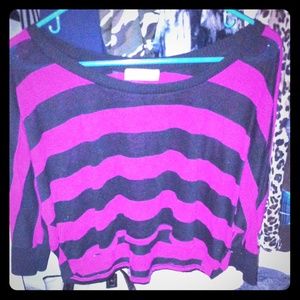 Pink and black stripe shirt