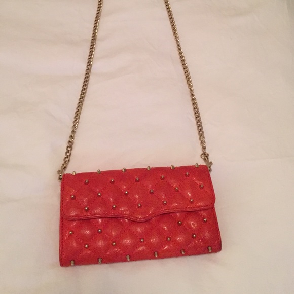 Rebecca minkoff reddish orange studded cross body - Picture 1 of 2