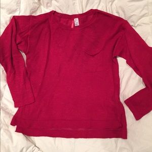Red Knit Sweater With Pocket
