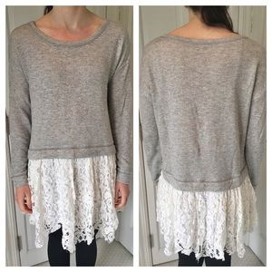 Gray/Lace Sweater