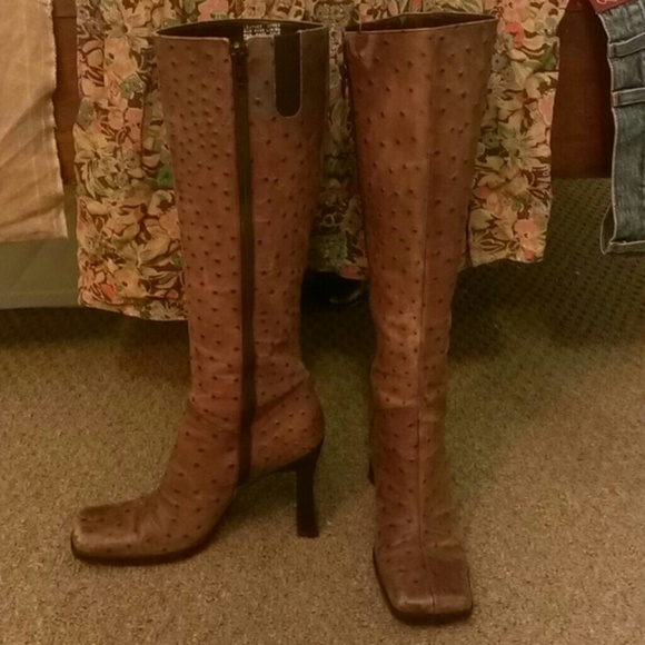 Nine West Meyer "Ostrich" Leather Boots