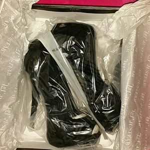 Black zebra high heels