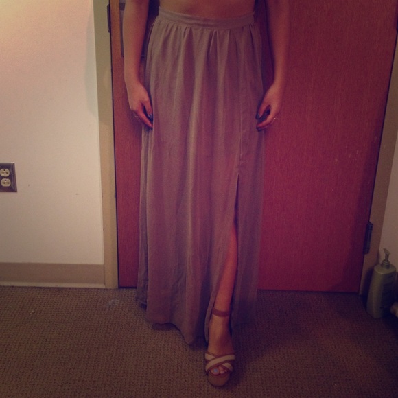 Beige maxi skirt