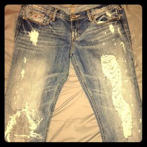 ON HOLD. Super distressed Hollister jeans!