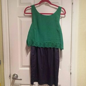 Green & Navy Dress