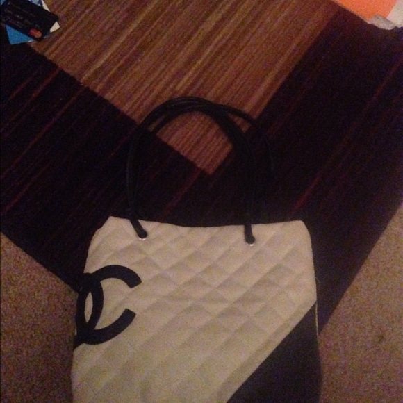 Black and white purse.