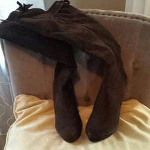 Brown faux knee boots 7 1/2
