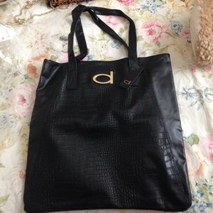 Leather "Dynamite" Tote - black