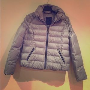 GUESS Grey Zipper Puffs Jacket