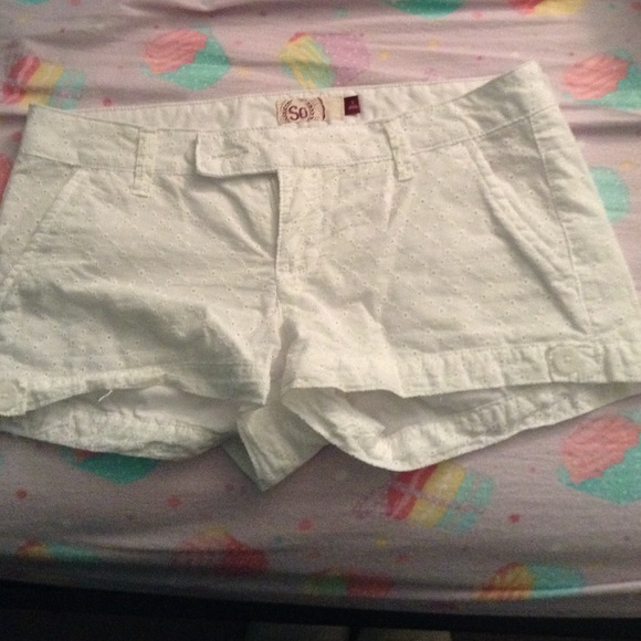 White denim shorts