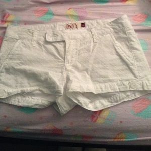 White denim shorts