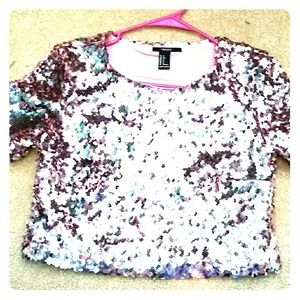 REDUCED -Forever 21 sequined crop top
