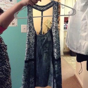 Green patterned tank top