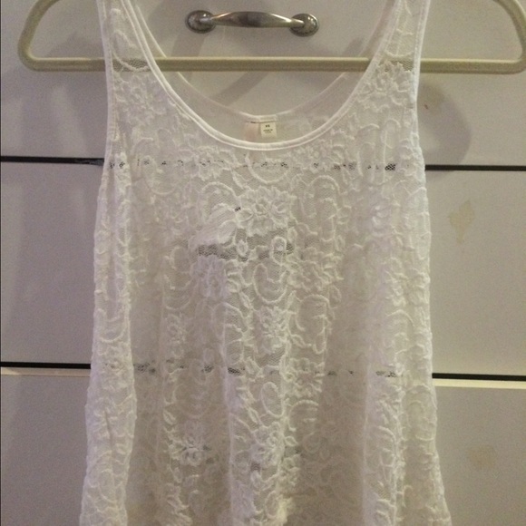 Ivory lace tank top - Picture 1 of 4