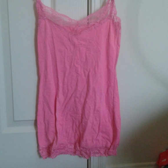 Pink lace tank top