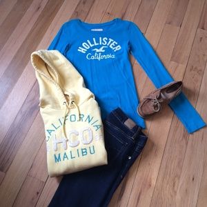 Aqua blue long sleeve tee