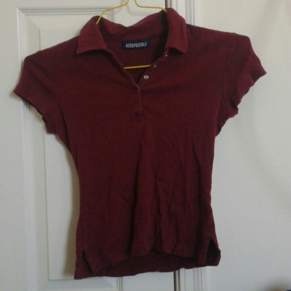 Maroon collared tee