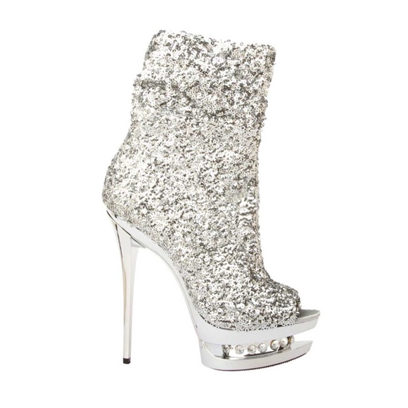 The highest heel  5 1/2" open toe sequin