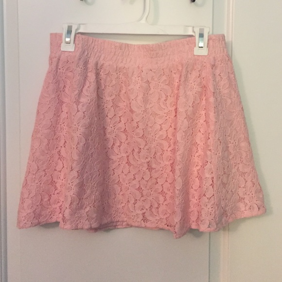 Pink lace skirt