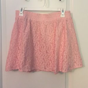 Pink lace skirt