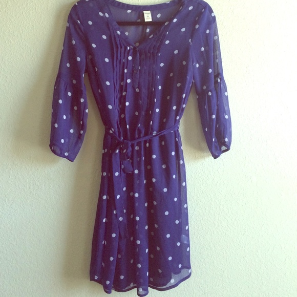 Blue and white polka for dress