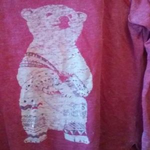 Red thermal shirt with bear American eagle