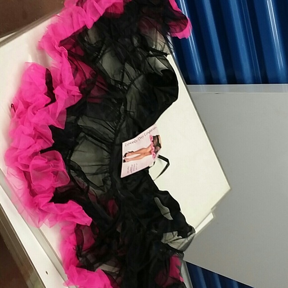 Black with Pink trim Petticoat - Picture 2 of 3
